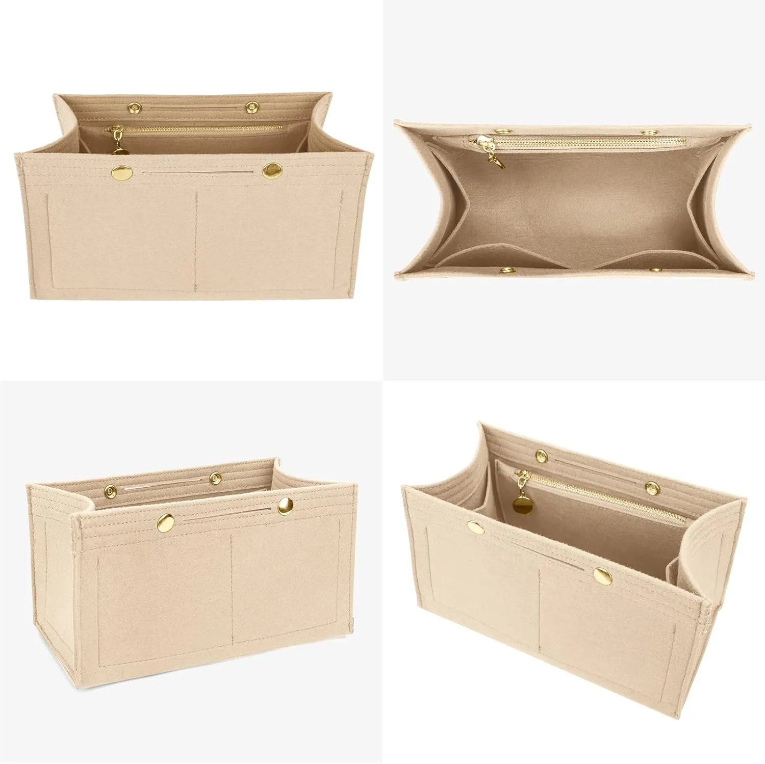 LEXSION Purse Organizer Insert for Handbags, Felt Bag Organizer for Birkin 30, Tote Bag Organizer Insert 8033 Beige Medium
