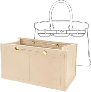 LEXSION Purse Organizer Insert for Handbags, Felt Bag Organizer for Birkin 30, Tote Bag Organizer Insert 8033 Beige Medium