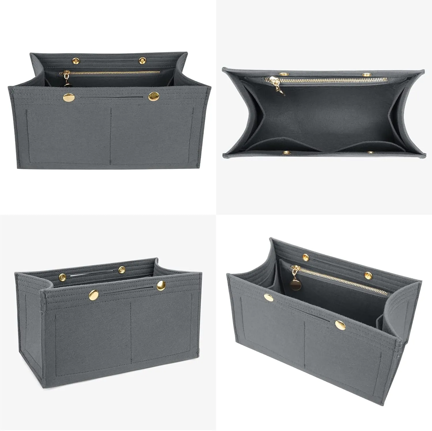 LEXSION Purse Organizer Insert for Handbags, Felt Bag Organizer for Birkin 30, Tote Bag Organizer Insert 8033 Grey Medium
