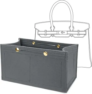 LEXSION Purse Organizer Insert for Handbags, Felt Bag Organizer for Birkin 30, Tote Bag Organizer Insert 8033 Grey Medium
