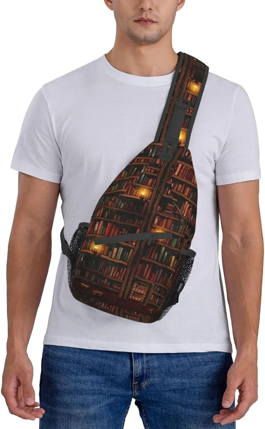 Library Crossbody Bag Books Shoulder Bag Funny Backpack Sling Bag Chest Casual Daypack for Outdoor