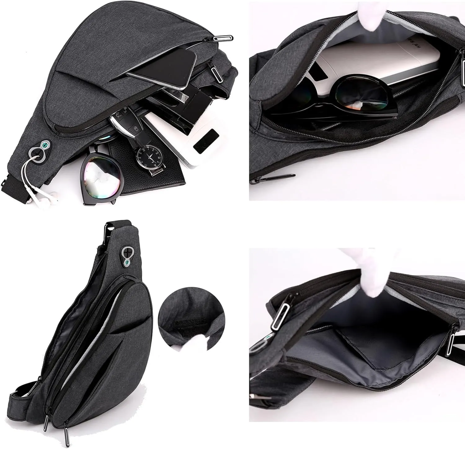 Lightweight Anti-Theft Men's Crossbody Chest Bag Multifunctional Outdoor Travel Shoulder Backpack Waterproof