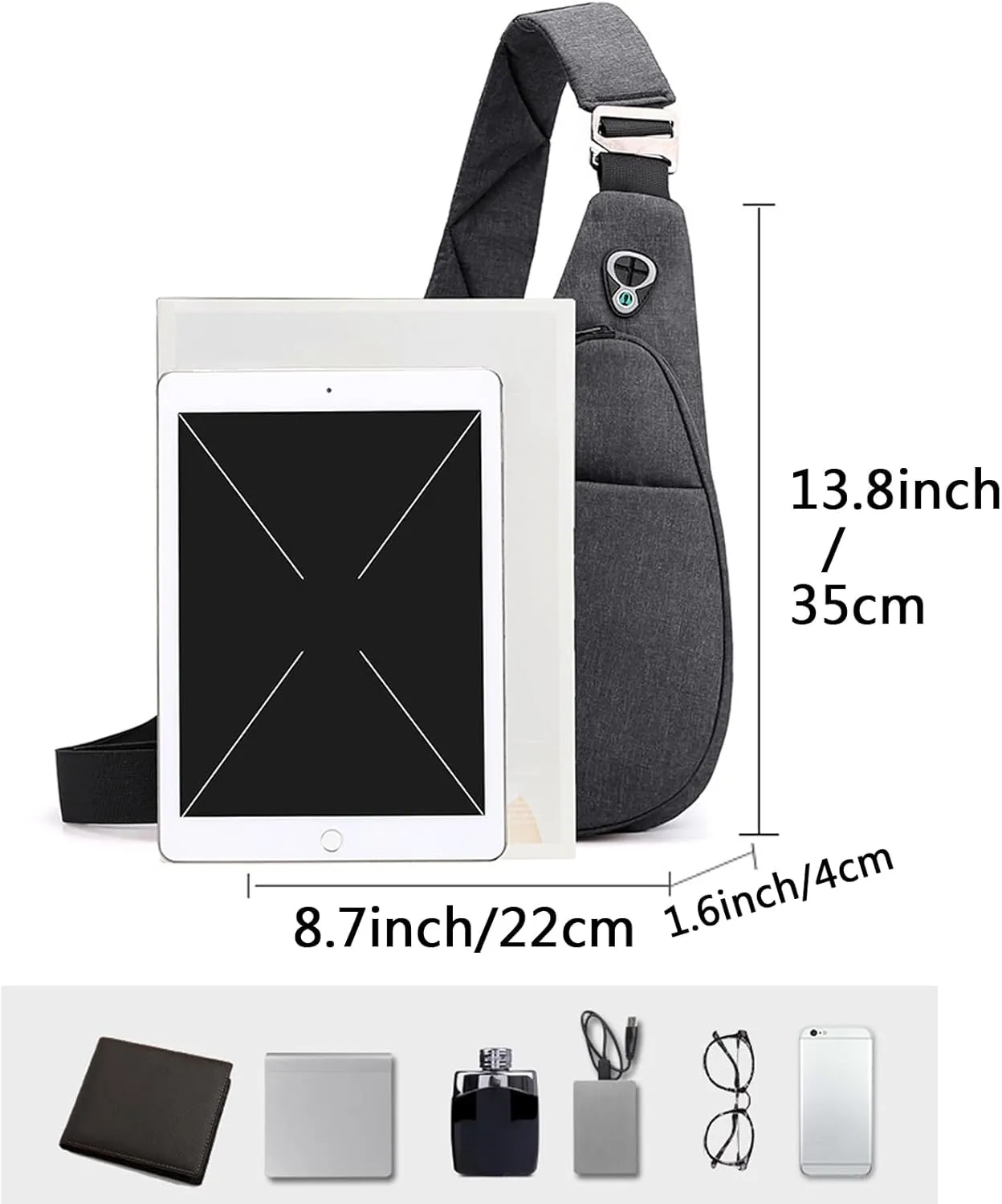 Lightweight Anti-Theft Men's Crossbody Chest Bag Multifunctional Outdoor Travel Shoulder Backpack Waterproof