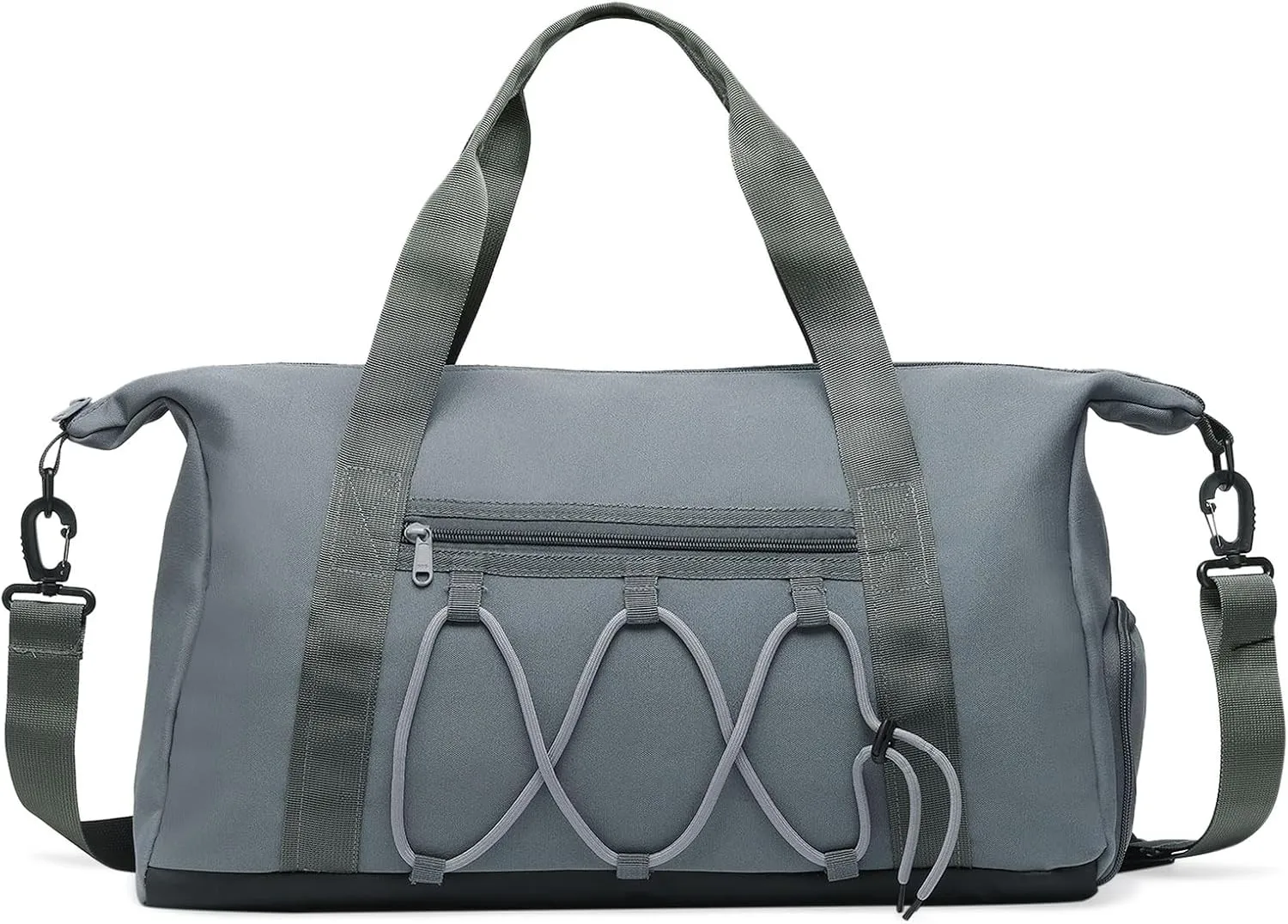 Lightweight Gym Bag for Men & Women, Water Resistant Sports Duffel Bag with Shoe Compartment & Wet Pocket for Travel Weekender & Fitness, Gray