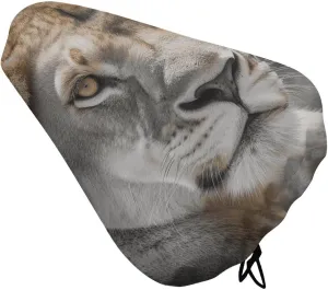 Lioness Bike Seat Cover for Men Women Water Repellent Exercise Bike Seat Cushion Adjustable Bicycle Seat for Outdoor Biking