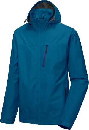 Little Donkey Andy Men's Waterproof Rain Jacket with Detachable Hood Outdoor Raincoat for Hiking Travel Cycling