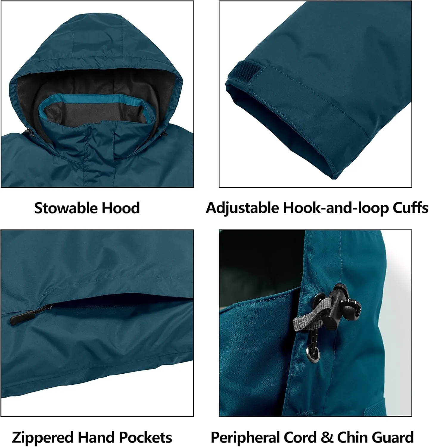 Little Donkey Andy Women’s Waterproof Rain Jacket Lightweight Outdoor Windbreaker Rain Coat Shell for Hiking, Travel