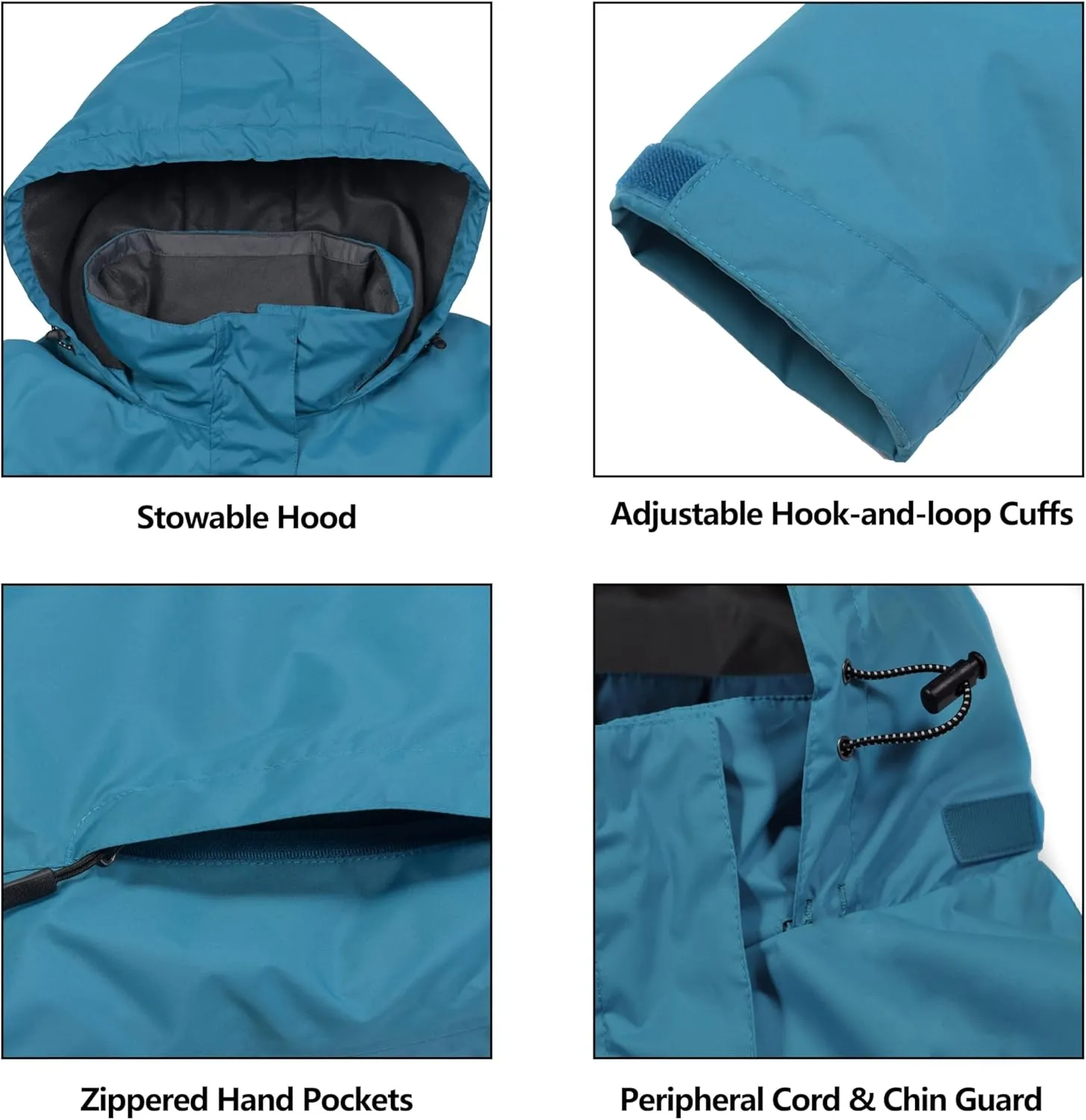 Little Donkey Andy Women’s Waterproof Rain Jacket Lightweight Outdoor Windbreaker Rain Coat Shell for Hiking, Travel
