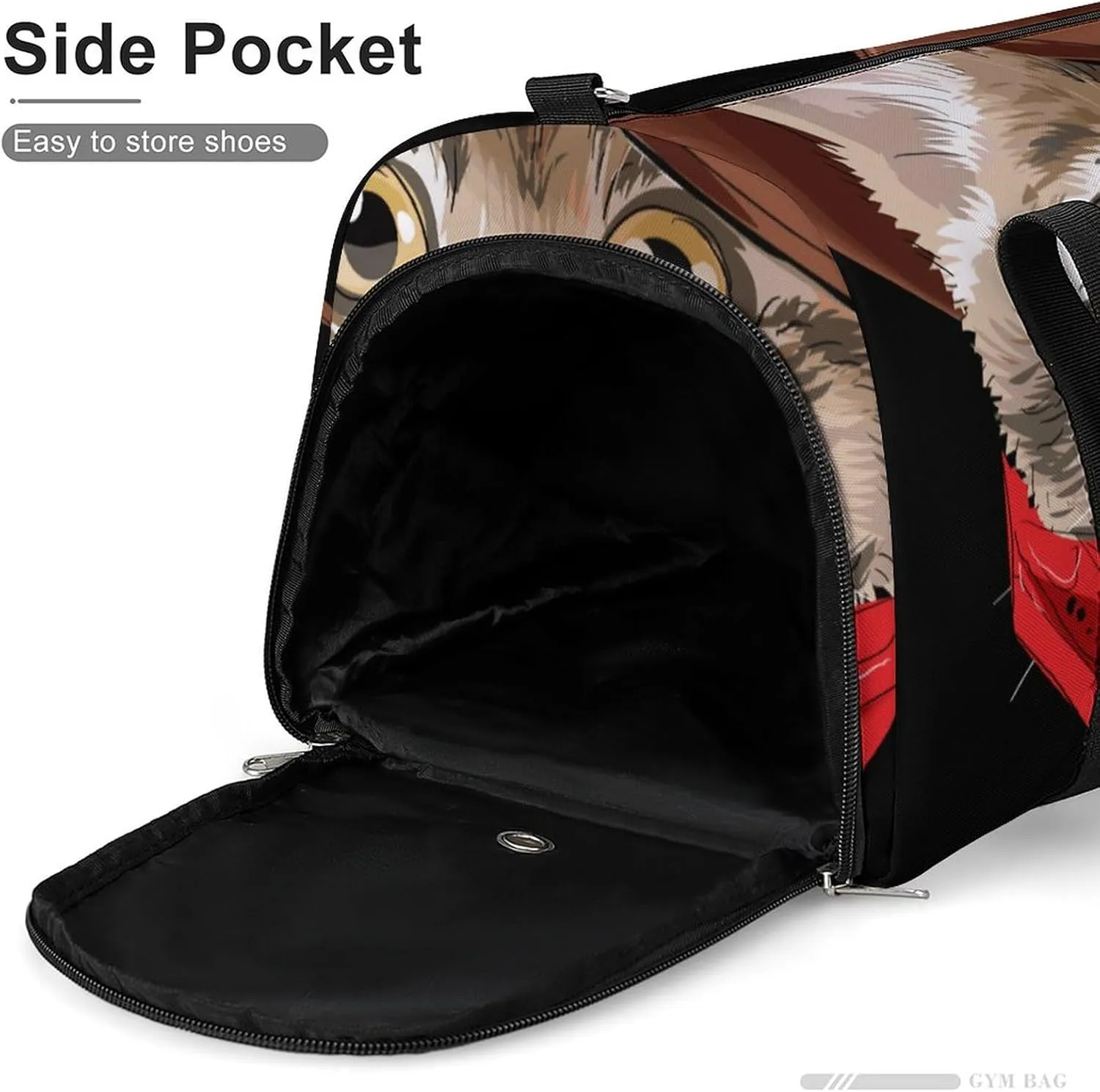 Little Kitten in Cowboy Sports Tote Gym Bag for Women Men, Overnight Bag with Shoe Compartment Water Resistant
