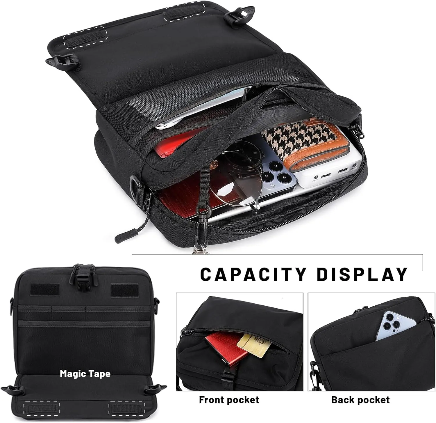 Lohol Small Messenger Bag for Men Women, Adjustable Crossbody Sling bag Purse for Daily Use Travel Sports