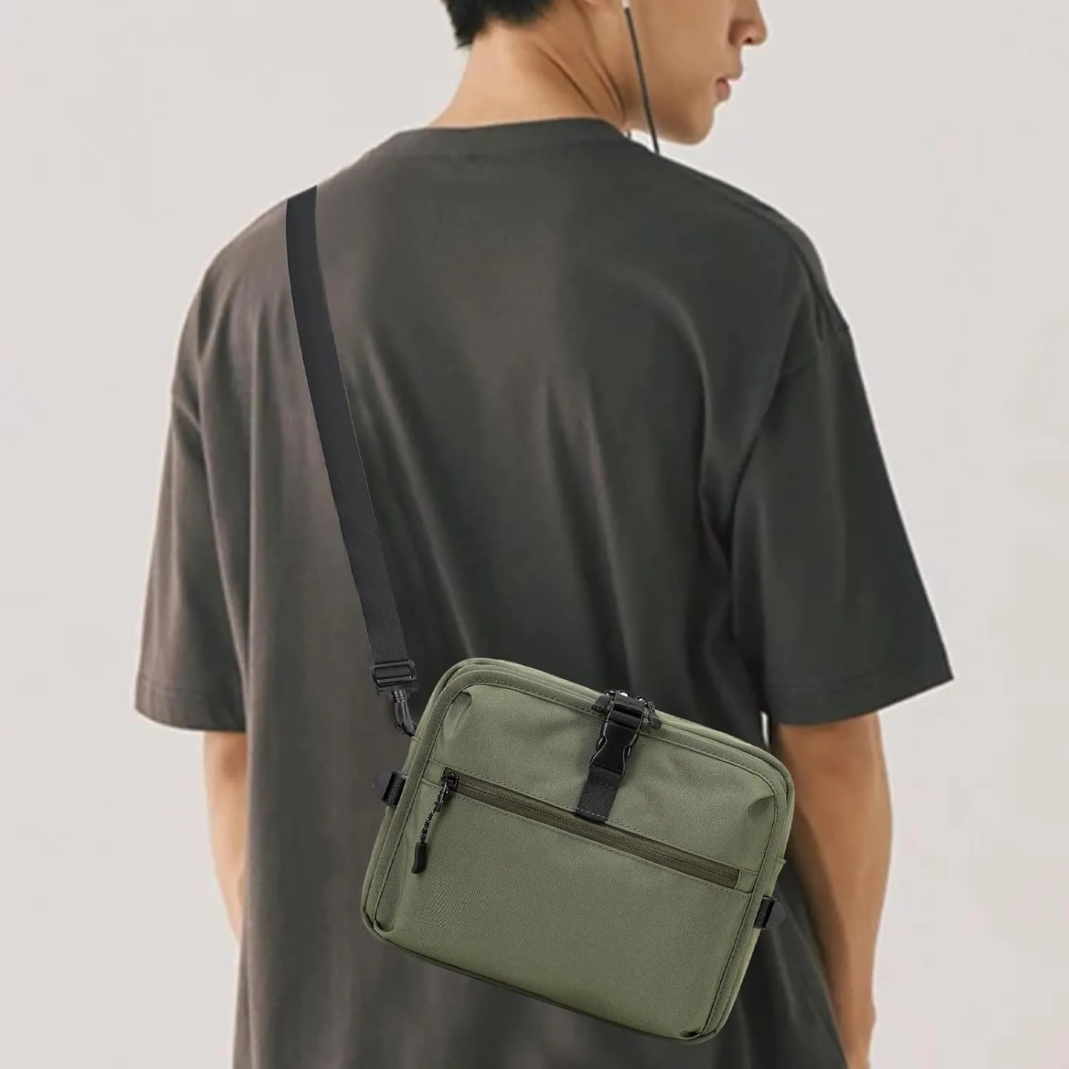Lohol Small Messenger Bag for Men Women, Adjustable Crossbody Sling bag Purse for Daily Use Travel Sports