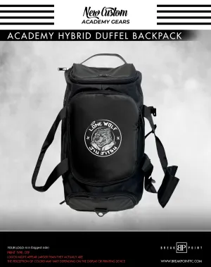 Lone Wolf Jiu Jitsu Academy Hybrid Duffel Backpack #332 F
