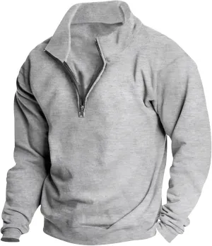 Long Sleeve Sweatshirts for Men Loose Stylish Turtleneck Quarter Zip Pullover Shirt Vintage Comfy Fishing Sweatshirt