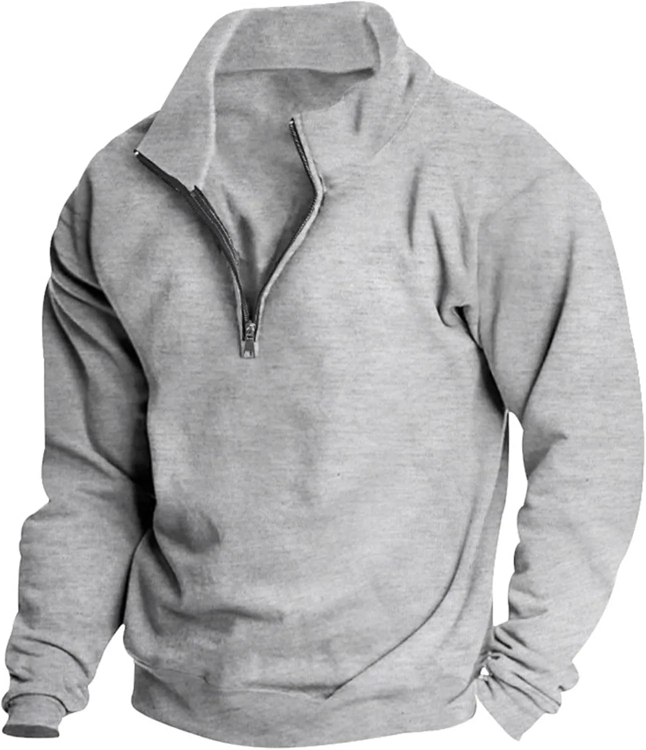 Long Sleeve Sweatshirts for Men Loose Stylish Turtleneck Quarter Zip Pullover Shirt Vintage Comfy Fishing Sweatshirt
