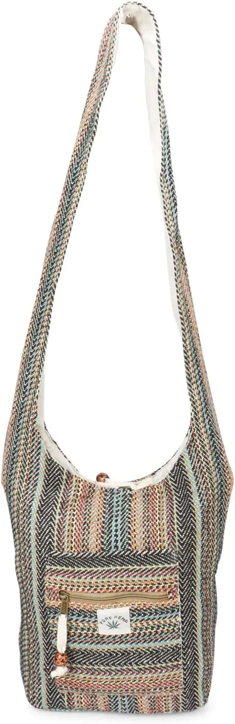 LONGING TO BUY Hemp Messenger Crossbody Sling Bag - Unisex Beach Party Bag