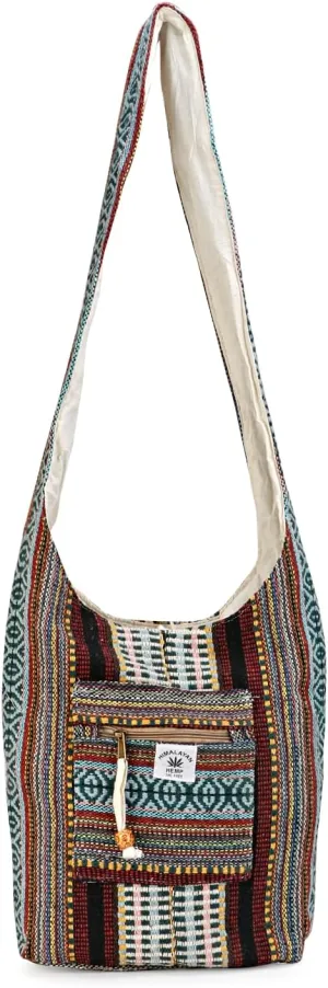 LONGING TO BUY Hemp Messenger Crossbody Sling Bag - Unisex Beach Party Bag