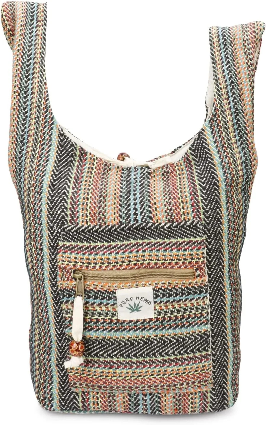 LONGING TO BUY Hemp Messenger Crossbody Sling Bag - Unisex Beach Party Bag