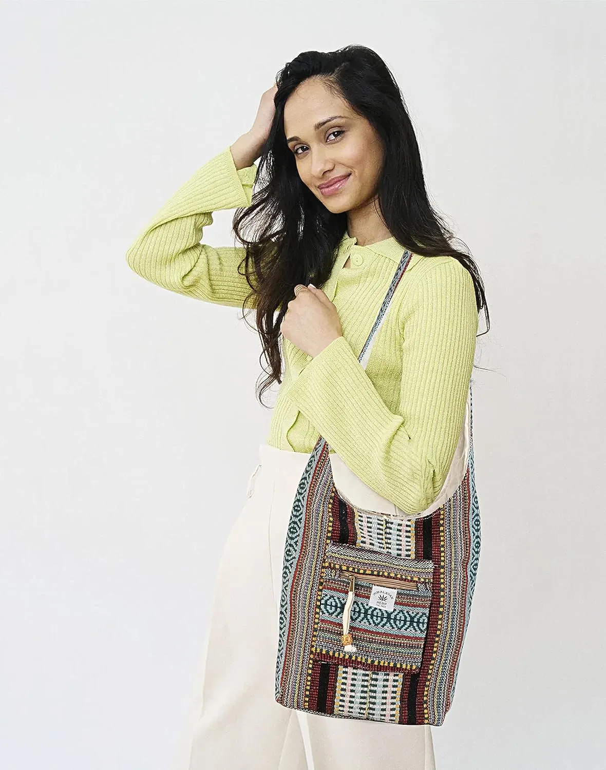 LONGING TO BUY Hemp Messenger Crossbody Sling Bag - Unisex Beach Party Bag