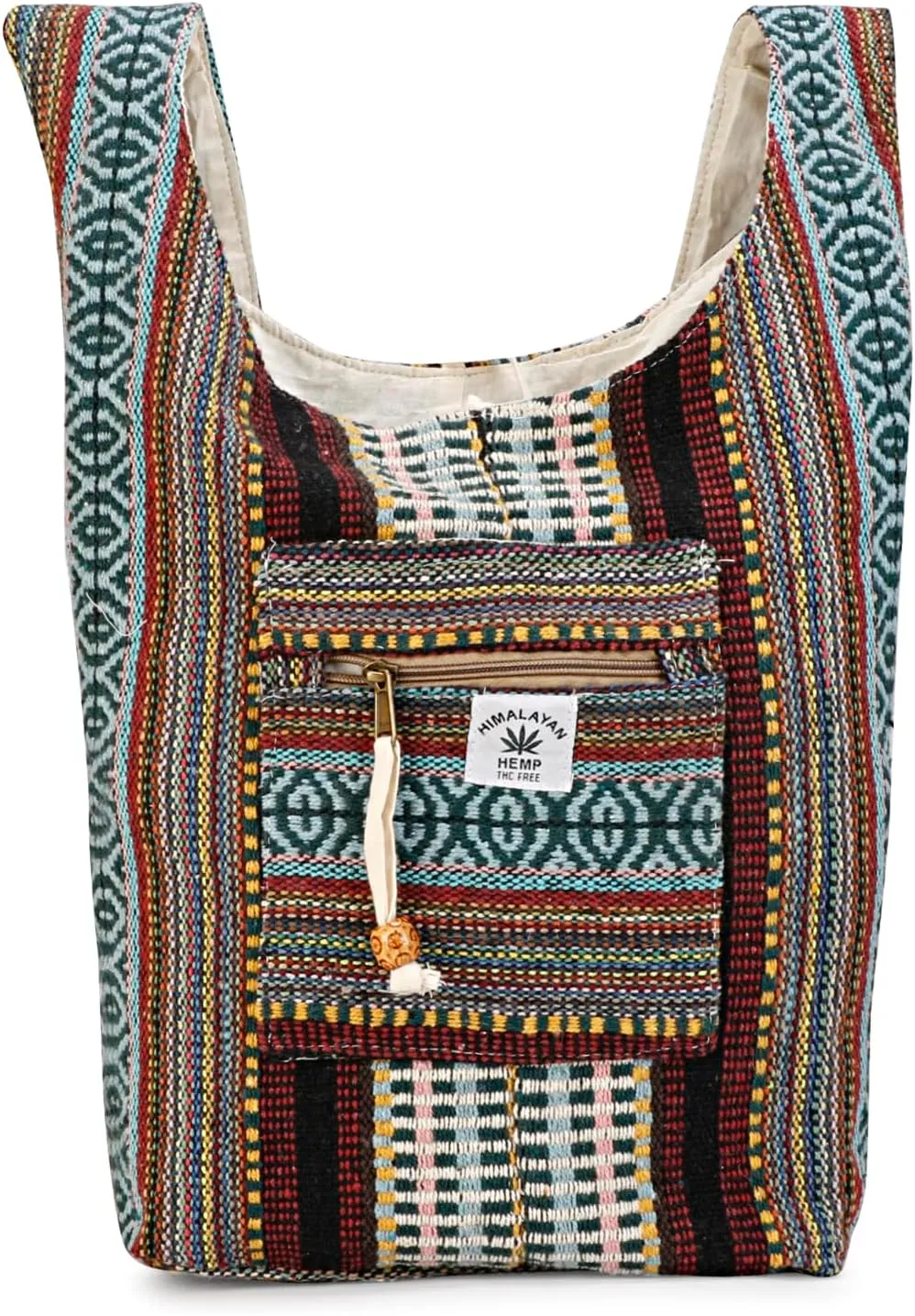 LONGING TO BUY Hemp Messenger Crossbody Sling Bag - Unisex Beach Party Bag
