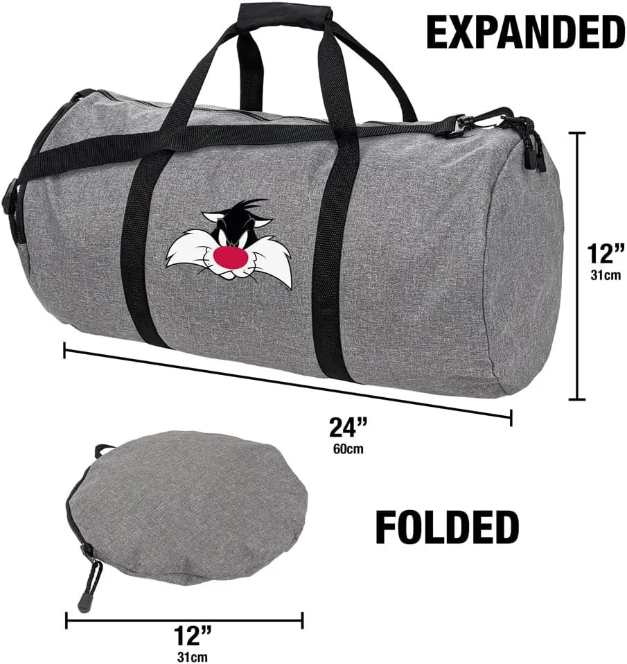 Looney Tunes Sylvester Lightweight Duffel Bag for Sports and Gym Packable for Travel