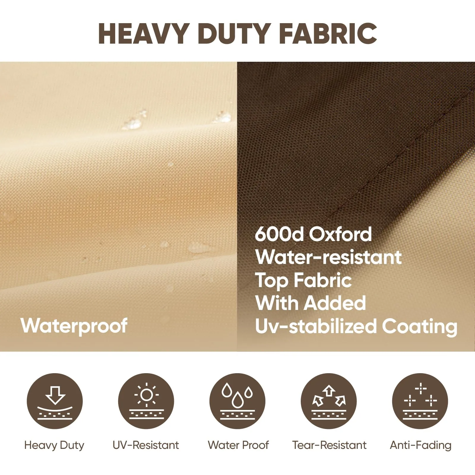 loriano Patio Furniture Covers Set, 3 Piece Outdoor Furniture Cover Waterproof, 600D Heavy Duty Lawn Furniture Covers Set