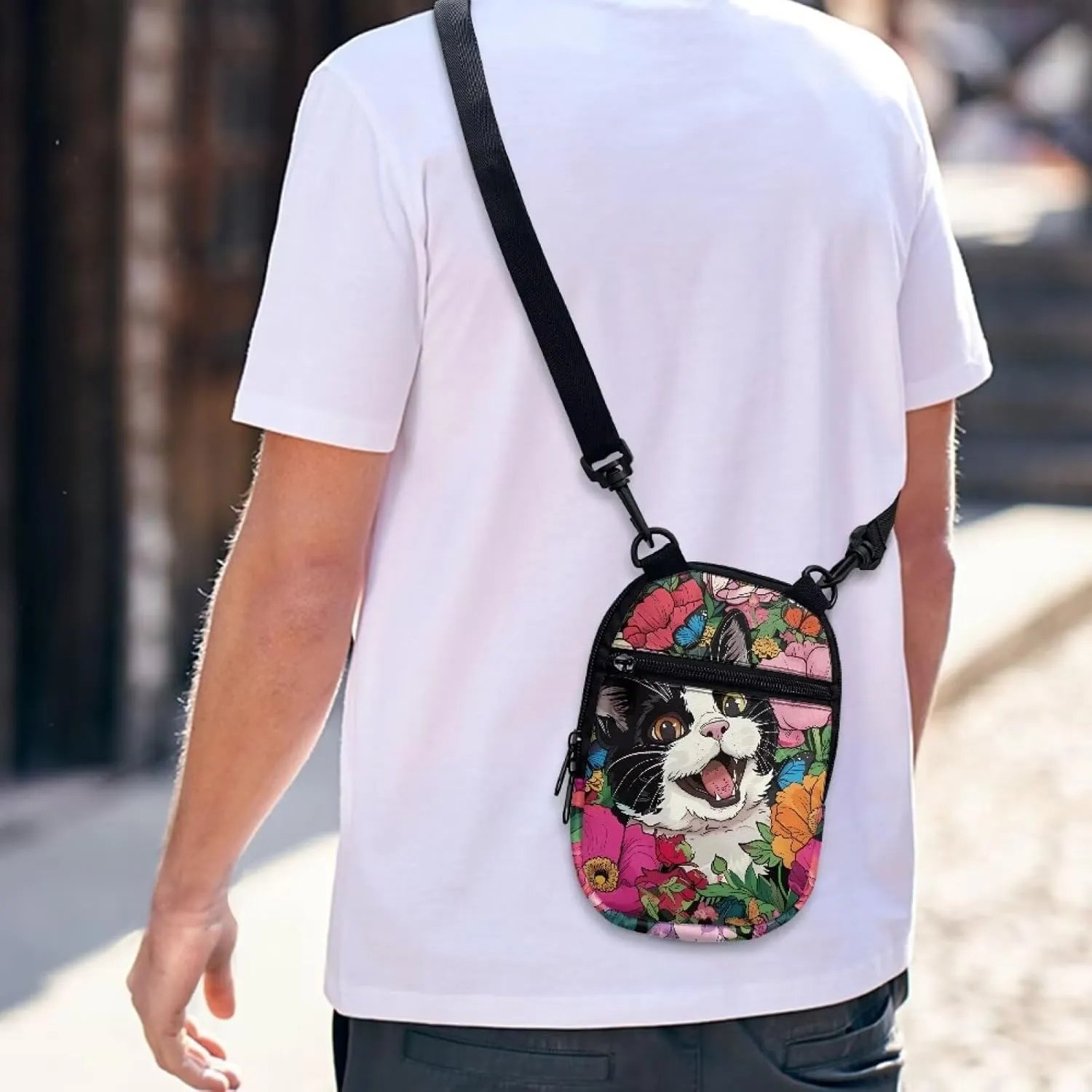 Lotusorchid Small Message Bag Women Shoulder Bag with Adjustable Staps, Sling Phone Bag Crossbody Satchel Purse Wallet