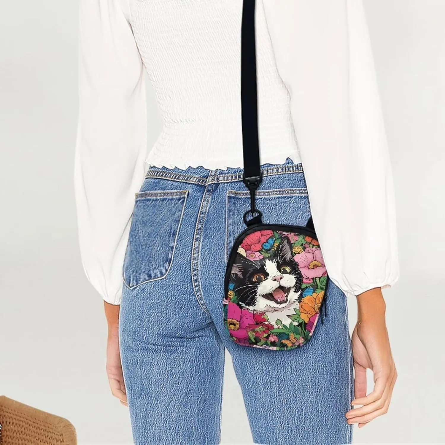 Lotusorchid Small Message Bag Women Shoulder Bag with Adjustable Staps, Sling Phone Bag Crossbody Satchel Purse Wallet