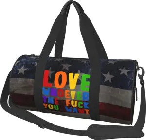 Love Whoever The Fuck You Want Duffel Bag Gym Bag Travel Sports Tote Large Foldable Beach Swim Yoga3