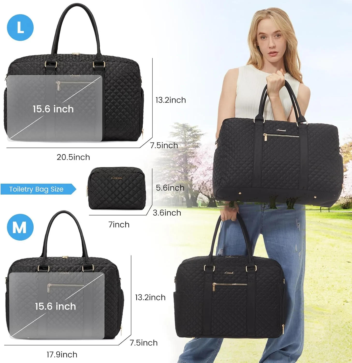 LOVEVOOK Hospital Duffle Bag for Women - Labor Delivery, Travel & Overnight with Shoe & Laptop Compartments