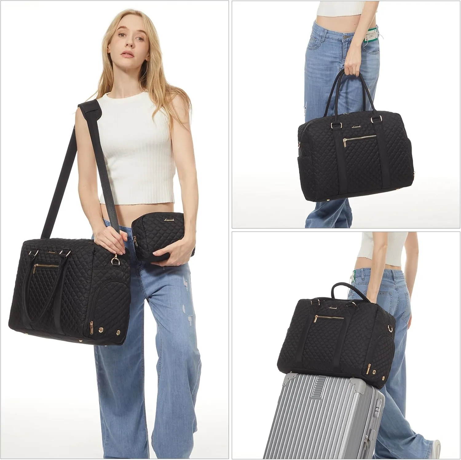 LOVEVOOK Hospital Duffle Bag for Women - Labor Delivery, Travel & Overnight with Shoe & Laptop Compartments