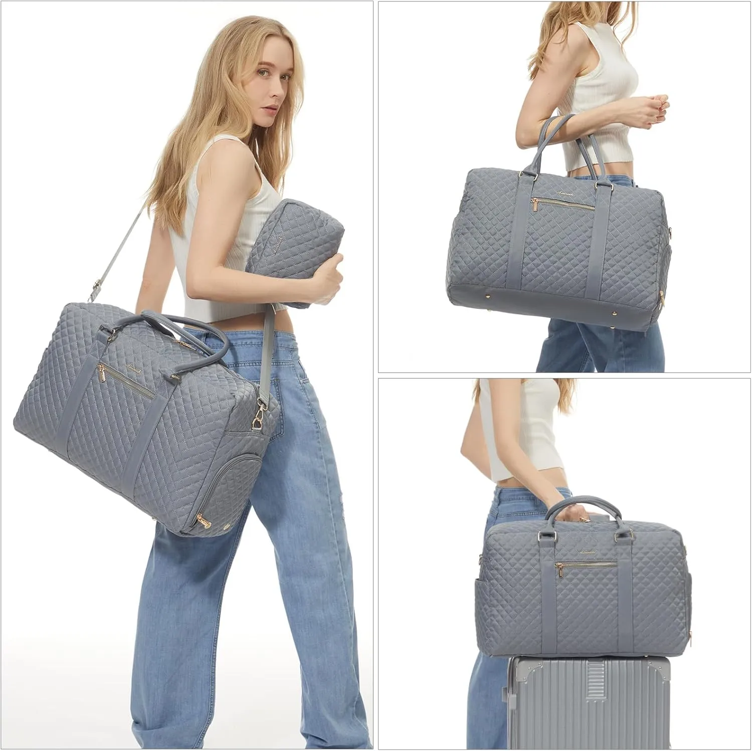 LOVEVOOK Travel Duffle Bag, Weekender Bags for Women with Shoe Compartment, Carry on Overnignt Bag with Laptop Compartment, Yoga Gym Duffel Bag with Toiletry Bag, Hospital Bag for Labor and Delivery