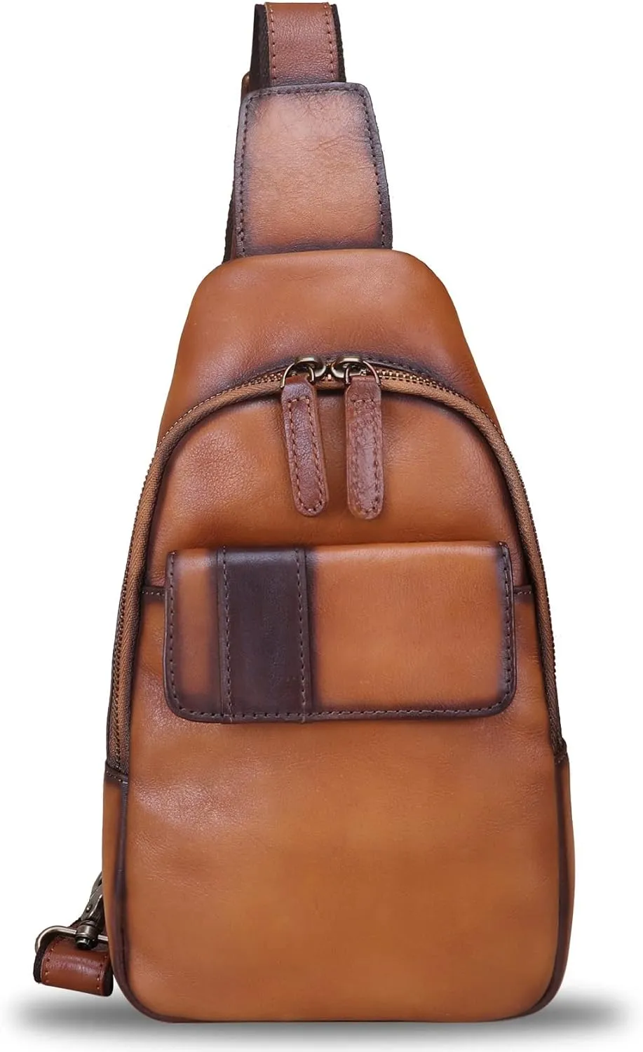 LRTO Genuine Leather Sling Bag - Handmade Leather Backpack for Women and Men - Crossbody, Chest Bag