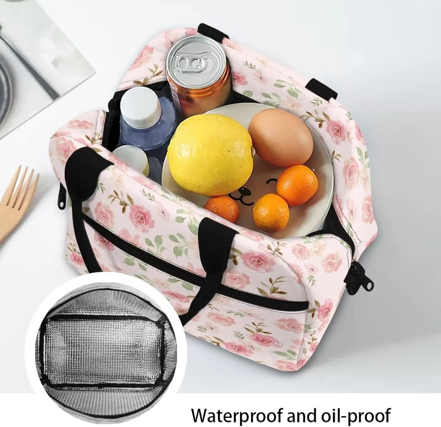 Lunch Bag Lunchbox Organizer Insulated Waterproof Men Women Tote Cooler Handbag Adjustable Shoulder Strap for Office Picnic Travel Hiking