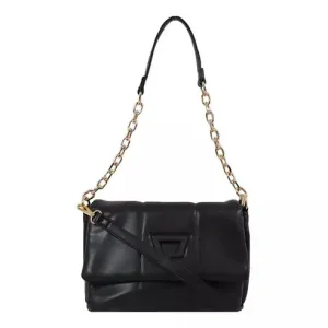 Luxe Quilted Chain Shoulder Bag (Black)