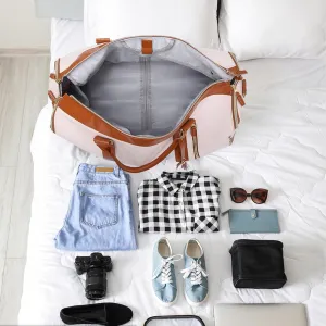 Luxx Bags Travel Duffel Bag, 40 L Garment Duffel Bag Backpack, Foldable Duffel Bags for Traveling, Viral Duffle Bag that Opens Flat for Dresses for Travel (White)