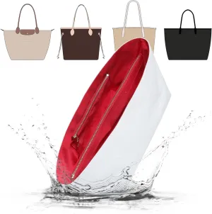 LV Neverfull PM Organizer Insert - Ultra Lightweight Bag Organizer with Zipper (Medium, White-Red) for Coach City 30 and More