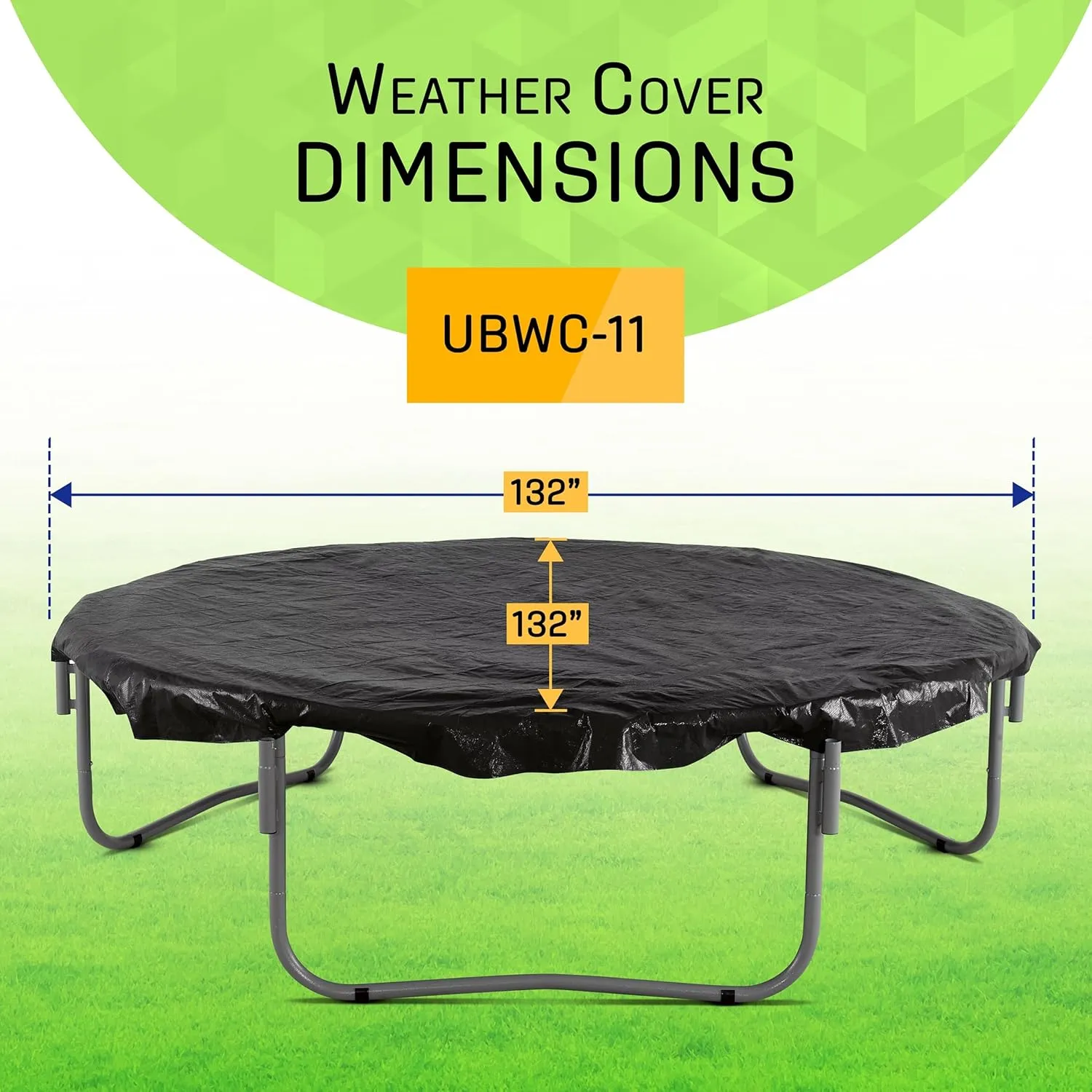Machrus Upper Bounce Trampoline Weather Cover - 7.5FT 8FT 10FT 11FT 12FT 13FT 14FT 15FT 16FT 17FT 8X14FT 9X15FT 10X17FT -Weather-Resistant Trampoline Protective Cover