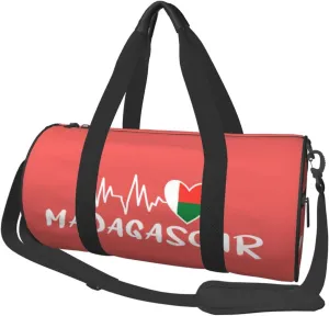 Madagascar Heartbeat Duffel Bag Gym Bag Travel Sports Tote Large Foldable Beach Swim Yoga8