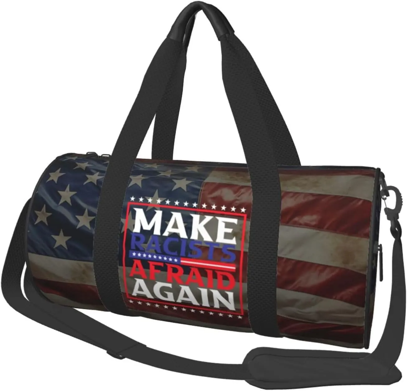 Make Racists Afraid Again Duffel Bag Gym Bag Travel Sports Tote Large Foldable Beach Swim Yoga1