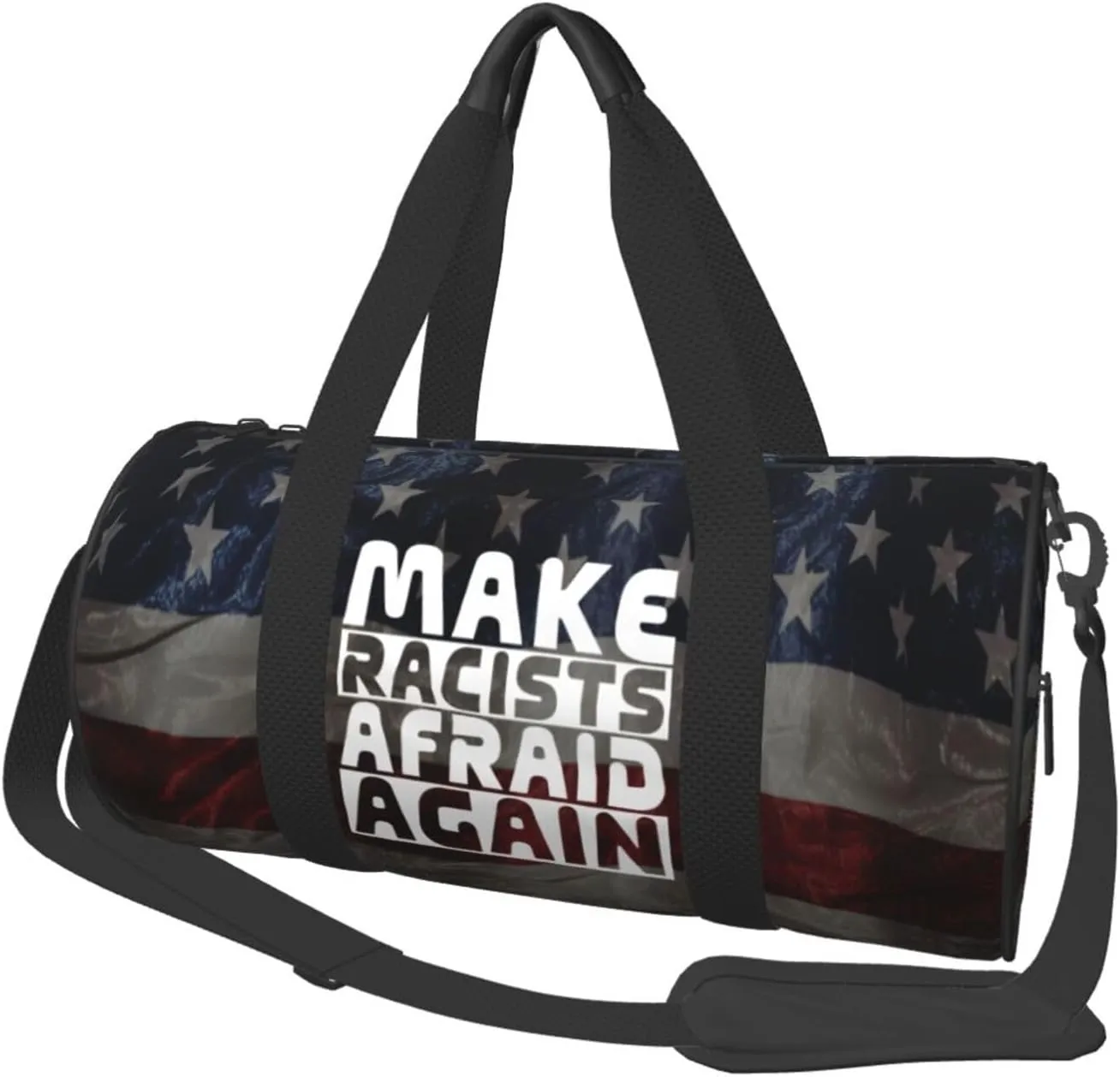 Make Racists Afraid Again Duffel Bag Gym Bag Travel Sports Tote Large Foldable Beach Swim Yoga3