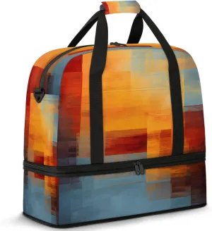 Marble Modern Colorful Travel Duffel Bags for Women & Men Large Sports Gym Bags Foldie Weekender Overnight Bag Carry On Tote Bag With Shoe Compartment Personal Item Luggage for Travel Sports Gym