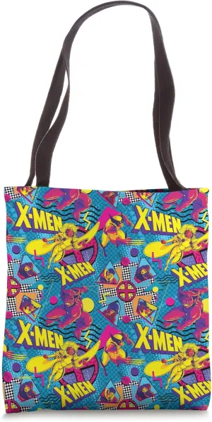 Marvel X-Men Retro 90s Wolverine Storm Beast Gambit Cyclops Tote Bag