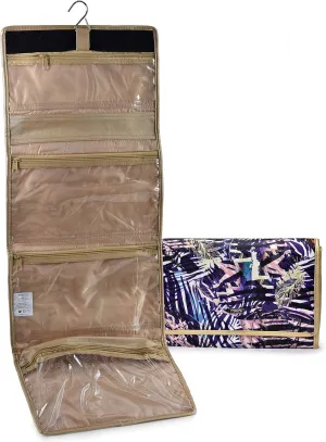Masirs Hanging Travel Cosmetic Organizer - Streamline Your Cosmetics, Toiletries, and Jewelry while traveling. Clear Pockets with Zipper Closure and Hanging Metal Hook for Bathroom or Closet.