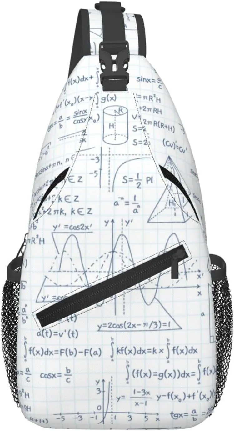 Math Crossbody Bag Funny Math Shoulder Bag Backpack Mathematics Sling Bag Mathematics Chest Casual Daypack Bag