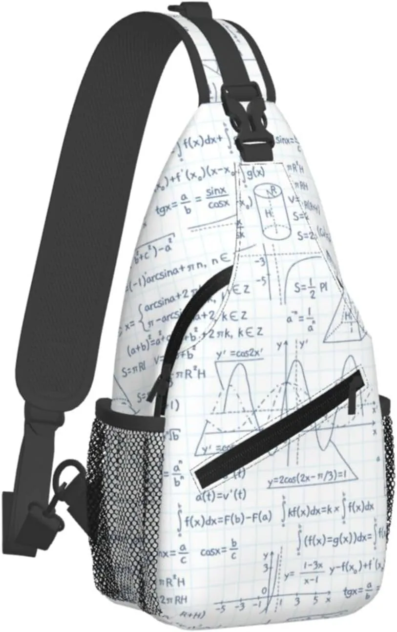 Math Crossbody Bag Funny Math Shoulder Bag Backpack Mathematics Sling Bag Mathematics Chest Casual Daypack Bag