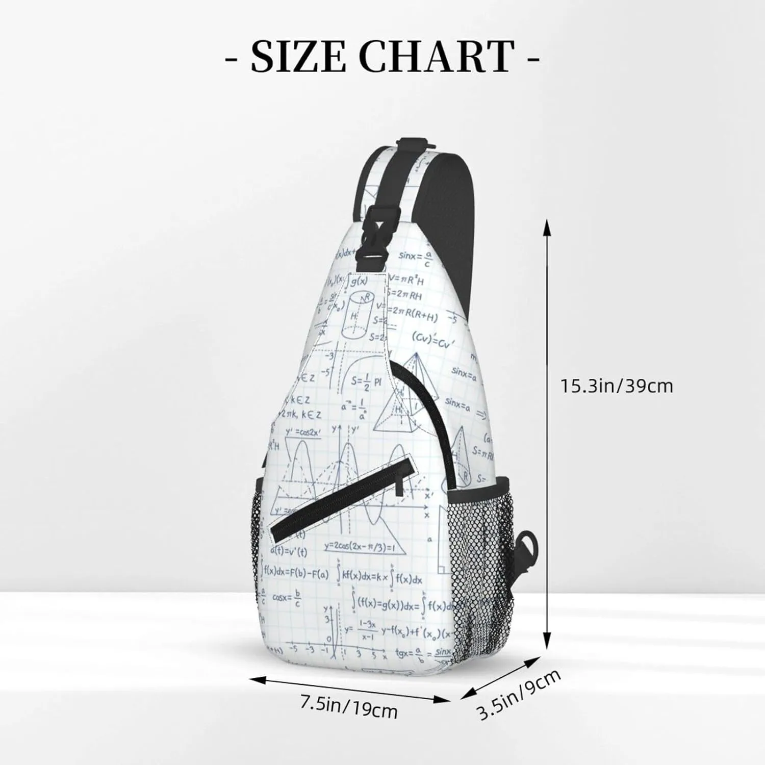 Math Crossbody Bag Funny Math Shoulder Bag Backpack Mathematics Sling Bag Mathematics Chest Casual Daypack Bag