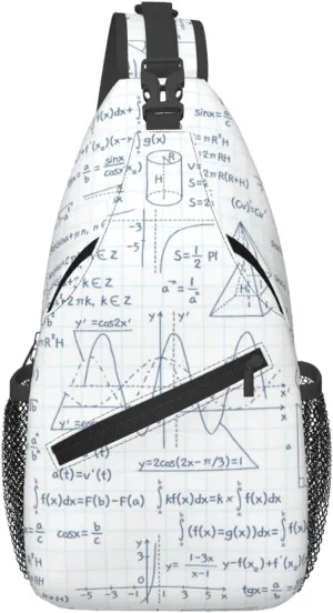 Math Crossbody Bag Funny Math Shoulder Bag Backpack Mathematics Sling Bag Mathematics Chest Casual Daypack Bag