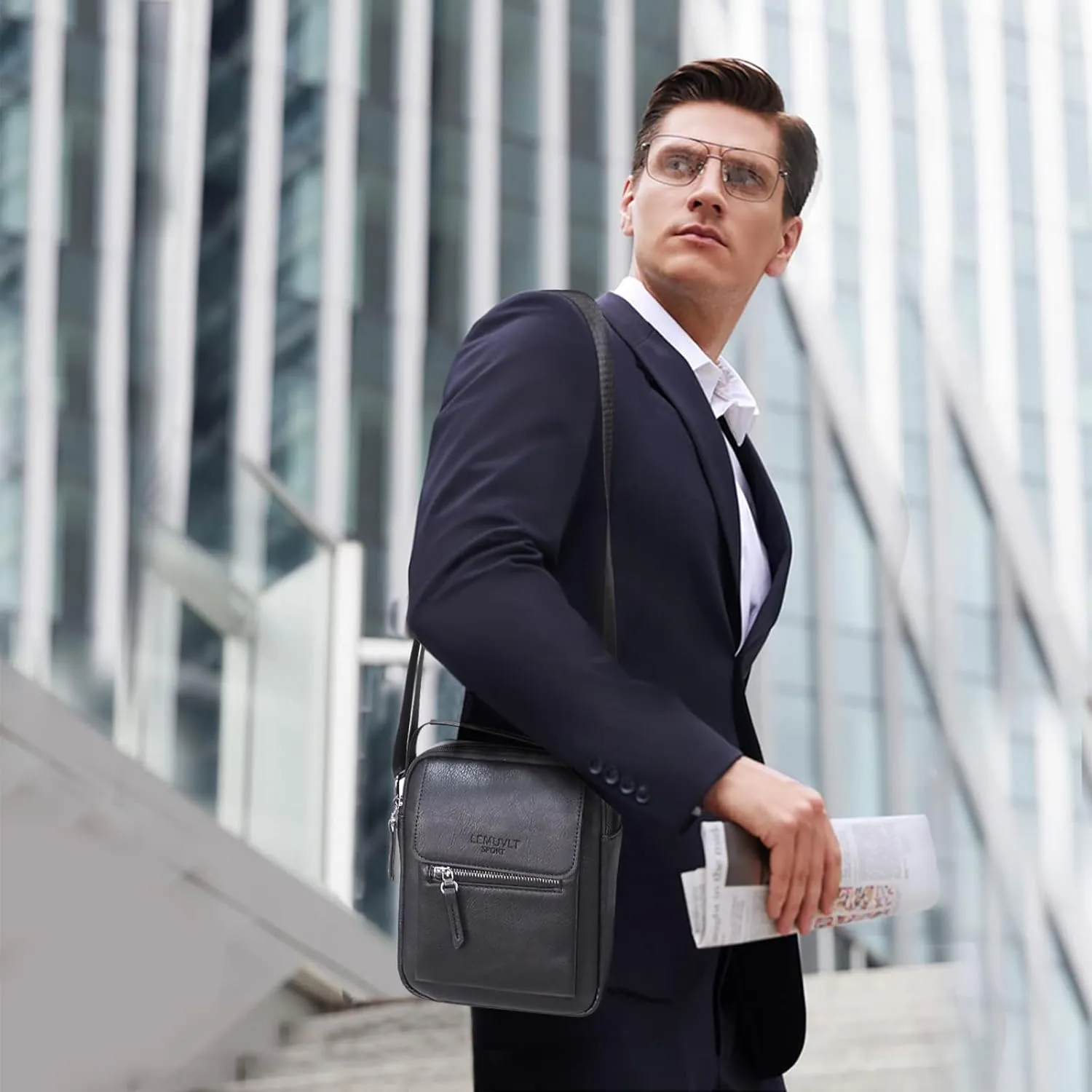 Medium & Small Crossbody bag for men shoulder bag mens purse satchel leather messenger bag gift