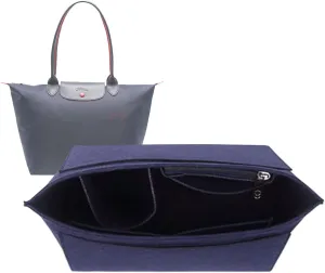 medium tote bag insert for Longchamp Le Pliage tote bag organizer 1028navy blue-M