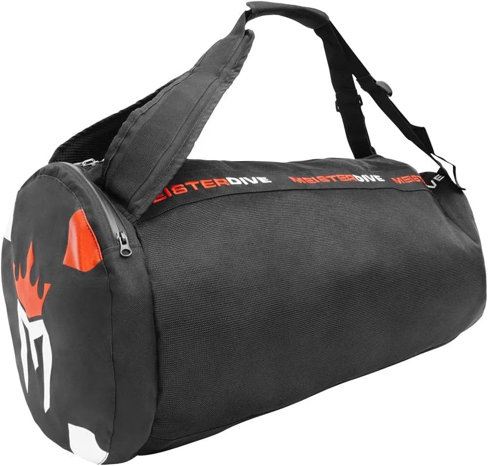 Meister Mesh Duffel Backpack Dive Bag w/Dry Pocket for Scuba & Snorkeling